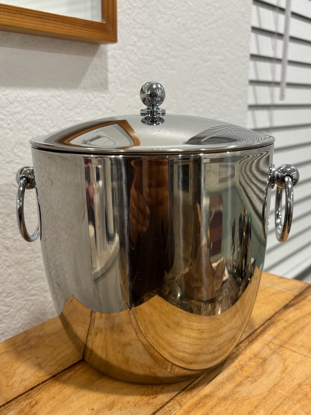 Williams Sonoma 18/10 Stainless Steel Ice Bucket with Lid Mirror Finish Barware